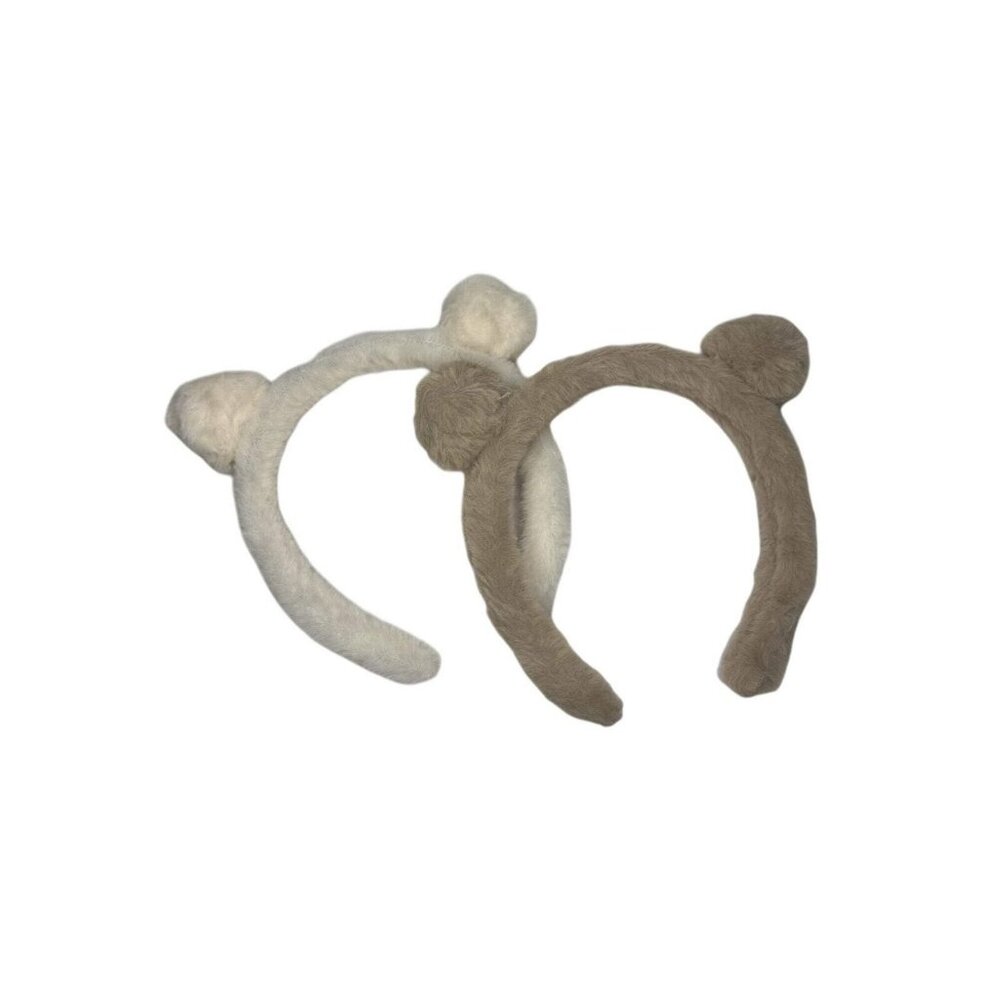 FUZZY TEDDY BEAR HEADBAND 2-PACK
